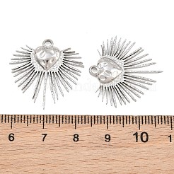 304ステンレスペンダント  太陽の光が差し込むハートのチャーム  ステンレス鋼色  23.5x24x2.5mm  穴：1.7mm&nbsp;SA-CBA3ECF-27P