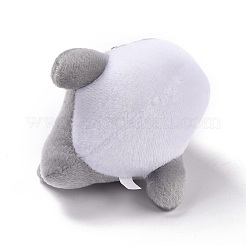 Ppコットンミニ動物ぬいぐるみイルカペンダント装飾  ボールチェーン付き  グレー  131mm&nbsp;LS-HJEW-C002-01B