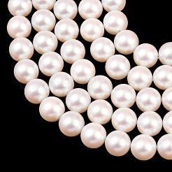 電気めっきシェルパールビーズ連売り  スムーズなラウンド  ミスティローズ  10mm  穴：1mm  約39個/連  15.87インチ（40.3cm）&nbsp;BSHE-C011-01C