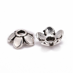 チベット風ビーズキャップ  カドミウムフリー＆鉛フリー  アンティークシルバー  6.5x6.5x2mm  穴：2mm&nbsp;LFH10006Y
