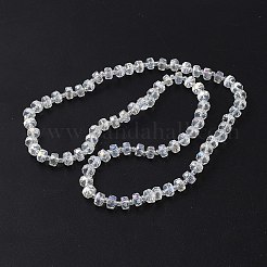 電気メッキガラスビーズセット  ロンデル  ABカラーメッキ  多面カット  透明  5x7.5x4.5~5mm  穴：1.4mm  約82個/連  14.96''~15.16''（38~39.5センチメートル）&nbsp;GLAA-WH0042-54B