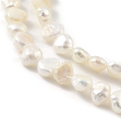天然養殖淡水パールビーズ連売り  研磨両側  グレード3 A  フローラルホワイト  3~4mm  穴：0.5mm  約48個/連  6.89''（17.5センチメートル）&nbsp;PEAR-A006-02B
