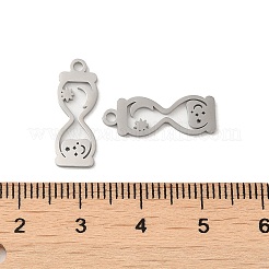 304ステンレスペンダント  レーザー切断  砂時計の魅力  ステンレス鋼色  19x7x1mm  穴：1.6mm&nbsp;STAS-J042-27P