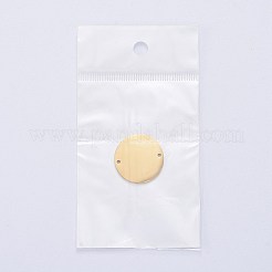 304ステンレススチールリンクコネクター  鏡面研磨仕上げ  空白タグのスタンプ  フラットラウンド  ゴールドカラー  20x1.8mm  穴：1.3mm&nbsp;LS-STAS-I140-03B-G