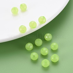 透明なアクリルビーズ  染め  多面カット  ラウンド  芝生の緑  8x7.5mm  穴：1.6mm  約1810個/500g&nbsp;TACR-S154-62E-06