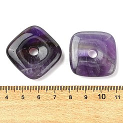 天然石アメジストペンダント  スクエアチャーム  30x30x8mm  穴：6.5mm&nbsp;GG-D003-B02-06