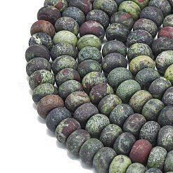 天然石ドラゴンブラッドビーズ連売り  艶消し  ロンデル  8x5mm  穴：1.4mm  約73~75個/連  14.96''~15.16''（38~38.5センチメートル）&nbsp;G-P575-A14-8x5mm