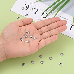 変色しにくい304ステンレススチール製8枚花びらフラワービーズキャップ  ステンレス鋼色  7x1.5mm  穴：1mm  約36~38個/5g&nbsp;X-STAS-J011-03