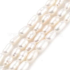 天然養殖淡水パールビーズ連売り  ライス  グレード5 A  雪  2.5~3mm  穴：0.3mm  約40~41個/連  7.48''~7.68''（19~19.5センチメートル）&nbsp;PEAR-P062-02C
