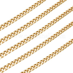 5mアルミカーブチェーン  スプールで  溶接されていない  多面カット  ゴールドカラー  12x9x3.5mm&nbsp;CHA-TA0001-29G