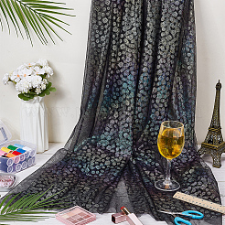 花柄のポリエステル生地  衣服製作アクセサリー  ブラック  2000x1500mm&nbsp;DIY-WH0678-104B