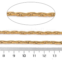 304ステンレススチールボストンリンクチェーン  スプールで  ハンダ付け  PVD真空メッキ  18KGP本金メッキ  7.5x3x1.5mm  約32.81フィート（10m）/ロール&nbsp;STAS-P386-05B-G