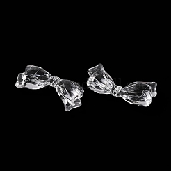 透明なアクリルビーズ  蝶結び  透明  14x30x6mm  穴：1.6mm&nbsp;X-OACR-M011-16