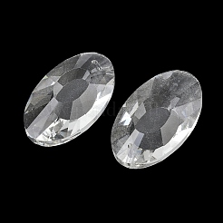 ガラス製シャンデリアプリズムペンダント  多面カットフラットラウンドチャーム  透明  37x22x11mm  穴：1.4mm&nbsp;GL-CBAAE15-01