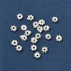 電気めっきスノーフレークプラスチックスペーサービーズをABS  銀色のメッキ  4x1.7mm  穴：1mm  約41000個/500g&nbsp;KY-I002-01B