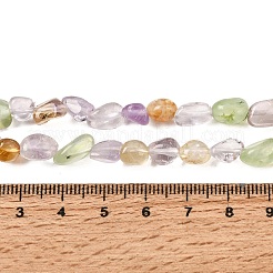 天然のマルチカラークォーツビーズの連  タンブルストーン  ナゲット  カラフル  6~10x6~10mm  穴：1mm  約15.74インチ&nbsp;G-L459-17
