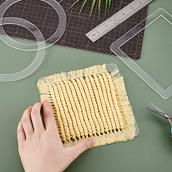 4個 2スタイル 半透明アクリル編み物＆マクラメタッセルツール  混合図形  150~160x150~160x3mm  内径：120~130x120~130mm  2個/スタイル&nbsp;TOOL-GA0001-93