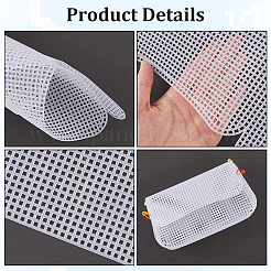 5袋 DIY プラスチック編みかぎ針編みバッグ作りキット  手作りクロスボディバッグ  メッシュシートを含む  針  留め具と2束2色のポリエステル糸  ミックスカラー&nbsp;DIY-CP0012-62