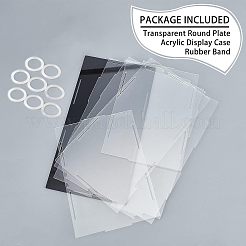 透明アクリルディスプレイボックス  黒ベース付き  モデル用  ビルディングブロック  人形ディスプレイホルダー  透明  完成品：11x21x14.5cm  19個/セット&nbsp;AJEW-WH0307-63