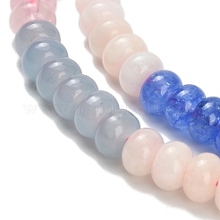 グラデーションカラーの天然白翡翠ビーズ連売り  染め  ロンデル  ピンク  8.5x4.5~5.5mm  穴：1mm  約79個/連  15.31''（38.9センチメートル）&nbsp;G-NH0053-A02-01
