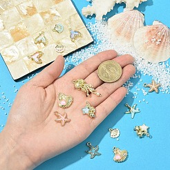 合金ペンダント  エナメル、ラインストーン、ガラス、ABSプラスチック  混合図形  ミックスカラー  13~35x12~16x3~6mm  穴：1.2~2.5mm  15pc&nbsp;FIND-YW0009-06