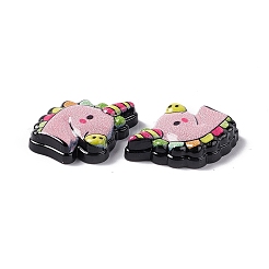 オペーク樹脂カボション  ユニコーン  ピンク  22.5x17.5x5mm&nbsp;LS-RESI-C027-05A