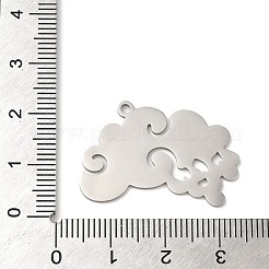 変色しない201ステンレススチールペンダント  雲  ステンレス鋼色  20x29x1mm  穴：1.6mm&nbsp;LS-STAS-B049-22P