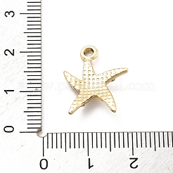 合金ラインストーンペンダント  UVメッキ  ゴールドカラー  ヒトデ  19x15x3.5mm  穴：1.6mm&nbsp;FIND-U026-24B-G