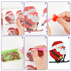 DIY クリスマステーマステッカーキット  樹脂ラインストーンバッグを含む  ダイヤモンド付箋  トレープレートと接着剤クレイ  ミックスカラー  2.5~149x2.5~178x0.3~8.5mm&nbsp;DIY-WH0453-28