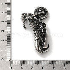 316lサージカルステンレスペンダント  バイクの魅力  アンティークシルバー  29.5x50x21mm  穴：8.5x4.5mm&nbsp;STAS-H194-05AS-01