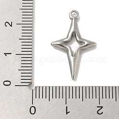 変色防止304ステンレススチールペンダント  星のチャーム  ステンレス鋼色  22.5x14x2mm  穴：1.5mm&nbsp;STAS-Q334-55P