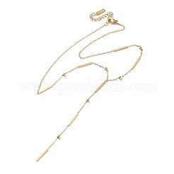 304ステンレススチール製長方形リンクチェーンYネックレス（女性用）  ゴールドカラー  16.34インチ（41.5cm）&nbsp;NJEW-Z085-02G