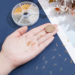 900本3色鉄ネジアイピンペグベイル  片穴パーツ用  ミックスカラー  10x4x1mm  穴：2mm  300個/カラー&nbsp;IFIN-ME0001-07