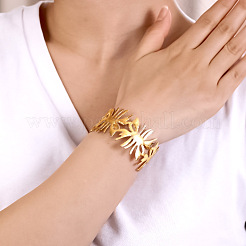 女性用アイアンフラワーカフバングル  ライトゴールド  内径：2.36インチ（6cm）&nbsp;WGC7C32-01