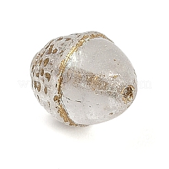 不透明なチェコガラスビーズ  ドングリ  銀  12x10mm  穴：1mm&nbsp;LS-GLAA-NH0004-01A