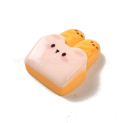 不透明樹脂模造食品デコデンカボション  うさぎパン  きいろ  23x18x9mm&nbsp;CRES-A058-01D