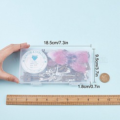 スケルトンキーと翼のペンダントチャームブレスレットのDIYキット  チベットスタイルの合金キーペンダントを含む  ポリエステル生地の翼の工芸品の装飾  伸縮性のある糸  アンティークブロンズ＆アンティークシルバー  ペンダント：30個&nbsp;DIY-SC0017-49