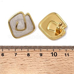 ロンバス201ステンレススチールエナメルスタッドピアス  304ステンレスピン付き  PVD真空メッキ  長持ちメッキ  ゴールドカラー  ミックスカラー  22.5x23mm&nbsp;EJEW-Z151-12G-01