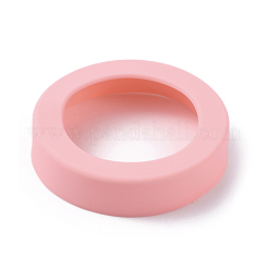 シリコンカップボトムスリーブカバー  断熱再利用可能カップブーツ  フラットラウンド  ピンク  75x18mm  内径：71.5mm&nbsp;AJEW-WH0332-95