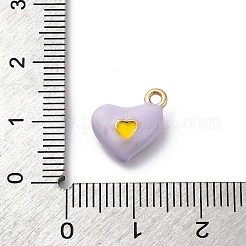 合金エナメルチャーム  ハートチャーム  ゴールドカラー  アザミ  11.5x11.5x4.5mm  穴：1.6mm&nbsp;ENAM-E362-01D