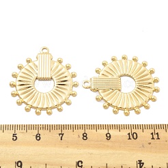 真鍮チャーム  カドミウムフリー＆ニッケルフリー＆鉛フリー  ラウンド  18KGP本金メッキ  35x31x1.2mm  穴：2mm&nbsp;KK-B134-22G