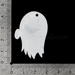 ハロウィーンプリントアクリルパーツ  ゴーストチャーム  ホワイト  41x29x2mm  穴：1.8mm&nbsp;FIND-K017-05G
