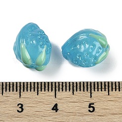 手作りランプワークビーズ連  苺  コーンフラワーブルー  13~14x11.5~12x10~10.5mm  穴：1.2mm  約30個/連  15.55''（39.5センチメートル）&nbsp;LAMP-I027-10C