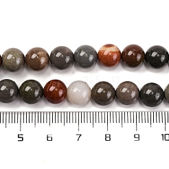 天然石ピクチャージャスパービーズ連売り  ラウンド  8mm  穴：0.7mm  約46個/連  14.88''（37.8センチメートル）&nbsp;G-H037-A01-02