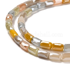 電気メッキガラスビーズセット  多面カット  コラム  ゴールド  6~6.5x4mm  穴：0.8mm  約80個/連  20.12~20.24インチ（51.1~51.4cm）&nbsp;EGLA-D030-08F