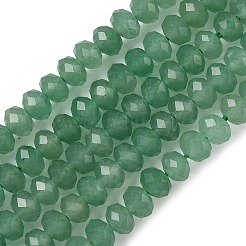 天然石グリーンアベンチュリンビーズ連売り  多面カット  ロンデル  グリーン  5.5~6.5x4.5mm  穴：1mm  約91~94個/連  15.35''（39cm）〜15.43''（39.2cm）&nbsp;G-D344-A33-02