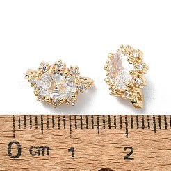 ブラス パヴェ クリア キュービック ジルコニア マルチ連 リンク  3穴  オーバル  18KGP本金メッキ  12x9x7mm  穴：1.4mm&nbsp;FIND-Z029-11C