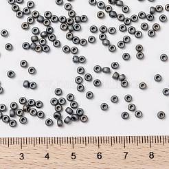 MIYUKIラウンドロカイユビーズ  日本製シードビーズ  8/0  （rr2002)マットメタリックシルバーグレー  3mm  穴：1mm  約19000~20500個/ポンド&nbsp;SEED-G008-RR2002