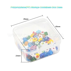 手作りミッレフィオーリガラスビーズ  花  ミックスカラー  4~7.2x2.6mm  穴：1mm  76~83個/箱&nbsp;LK-YW0001-05
