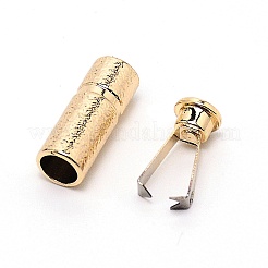 合金コードエンドパーツ  エンドキャップ  ライトゴールド  21x8.5mm  内径：6mm&nbsp;PALLOY-WH0088-34LG